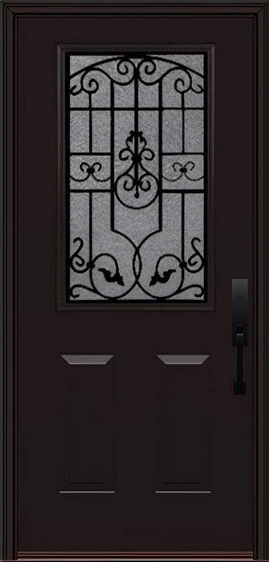 ProVia Legacy Single Entry Door 430 Style Barcelona Decorative Glass With Gluechip Privacy Glass - Doors and Beyond