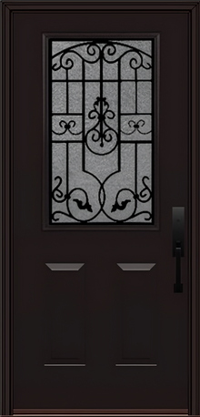 ProVia Legacy Single Entry Door 430 Style Barcelona Decorative Glass With Gluechip Privacy Glass - Doors and Beyond