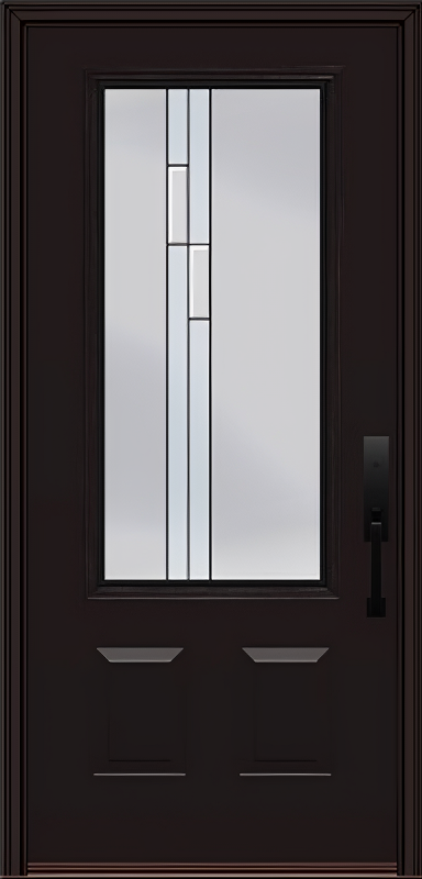 ProVia Legacy Single Entry Door 440 Style Genesis Decorative Glass with Black Caming and Low-E - Doors and Beyond
