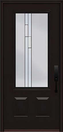 ProVia Legacy Single Entry Door 440 Style Genesis Decorative Glass with Black Caming and Low-E - Doors and Beyond