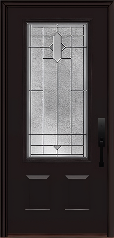 ProVia Legacy Single Entry Door 440 Style Brookhaven Decorative Glass with Zinc Caming and Low-E - Doors and Beyond