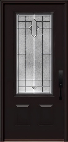 ProVia Legacy Single Entry Door 440 Style Brookhaven Decorative Glass with Zinc Caming and Low-E - Doors and Beyond