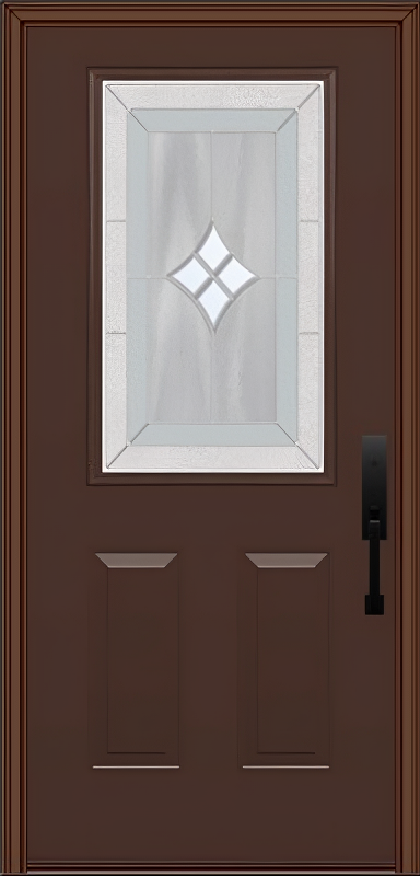 ProVia Legacy Single Entry Door 430 Style Aria Decorative Glass with Zinc Caming and Low-E - Doors and Beyond