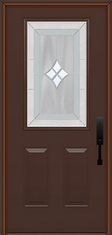 ProVia Legacy Single Entry Door 430 Style Aria Decorative Glass with Zinc Caming and Low-E - Doors and Beyond