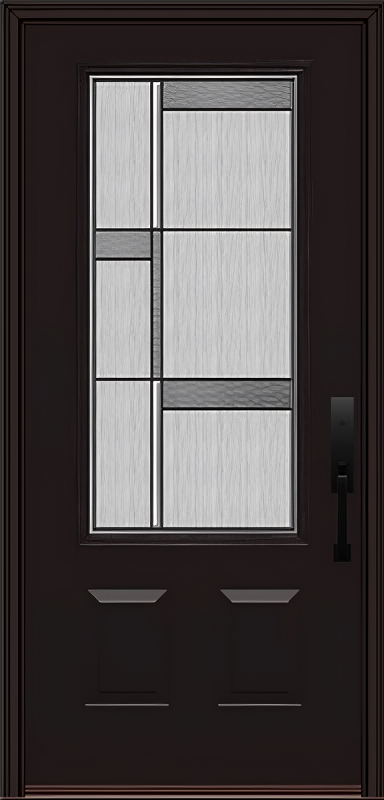 ProVia Legacy Single Entry Door 440 Style Manhattan Decorative Glass with Patina Caming and Low-E - Doors and Beyond