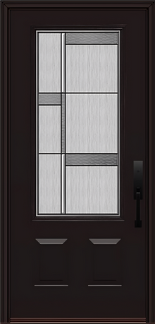 ProVia Legacy Single Entry Door 440 Style Manhattan Decorative Glass with Patina Caming and Low-E - Doors and Beyond