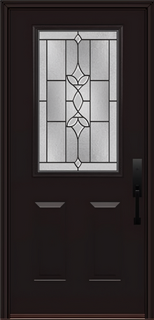 ProVia Legacy Single Entry Door 430 Style Esmond Decorative Glass with Patina Caming and Low-E - Doors and Beyond