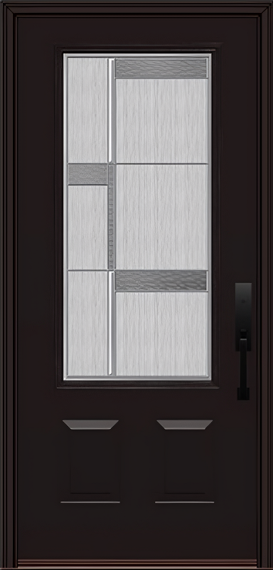 ProVia Legacy Single Entry Door 440 Style Manhattan Decorative Glass with Zinc Caming and Low-E - Doors and Beyond