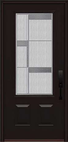 ProVia Legacy Single Entry Door 440 Style Manhattan Decorative Glass with Zinc Caming and Low-E - Doors and Beyond