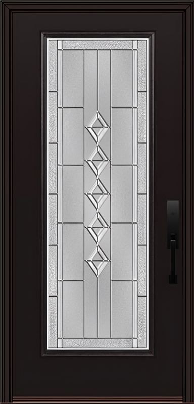ProVia Legacy Single Entry Door 460 Style Gemstone Decorative Glass with Zinc Caming and Low-E - Doors and Beyond
