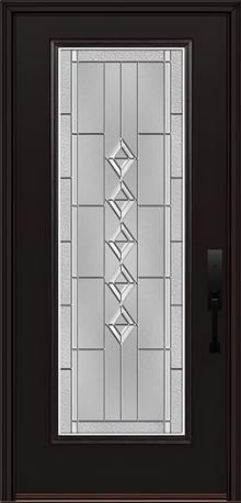 ProVia Legacy Single Entry Door 460 Style Gemstone Decorative Glass with Zinc Caming and Low-E - Doors and Beyond