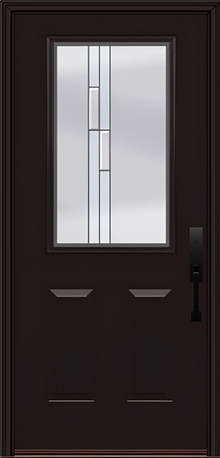 ProVia Legacy Single Entry Door 430 Style Genesis Decorative Glass with Silver Caming and Low-E - Doors and Beyond