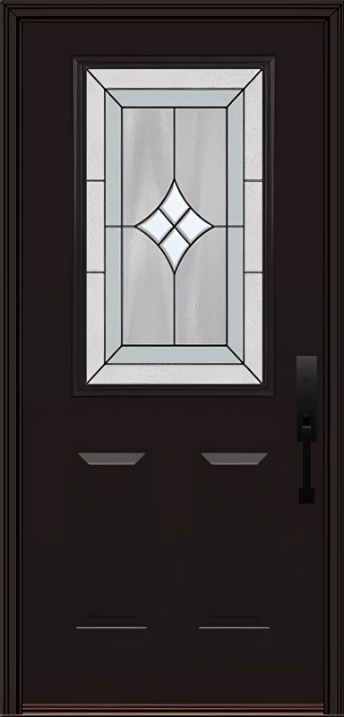 ProVia Legacy Single Entry Door 430 Style Aria Decorative Glass with Patina Caming and Low-E - Doors and Beyond