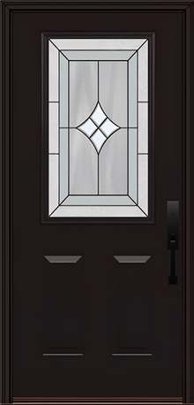 ProVia Legacy Single Entry Door 430 Style Aria Decorative Glass with Patina Caming and Low-E - Doors and Beyond