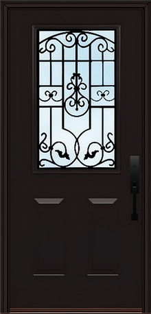 ProVia Legacy Single Entry Door 430 Style Barcelona Decorative Glass Clear Glass and Low E Glass - Doors and Beyond