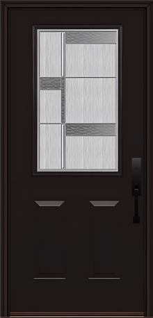ProVia Legacy Single Entry Door 430 Style Manhattan Decorative Glass with Zinc Caming and Low-E - Doors and Beyond
