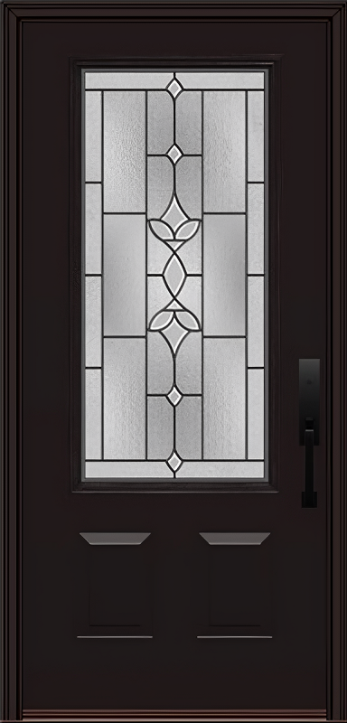 ProVia Legacy Single Entry Door 440 Style Esmond Decorative Glass with Patina Caming and Low-E - Doors and Beyond