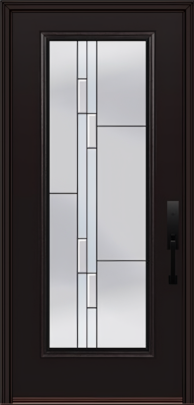 ProVia Legacy Single Entry Door 460 Style Genesis Decorative Glass with Black Caming and Low-E - Doors and Beyond