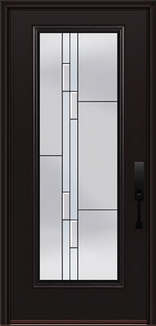 ProVia Legacy Single Entry Door 460 Style Genesis Decorative Glass with Black Caming and Low-E - Doors and Beyond