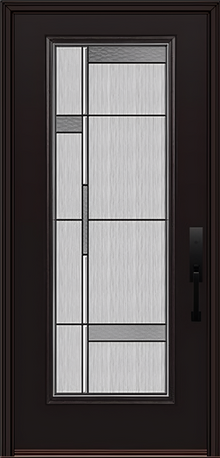 ProVia Legacy Single Entry Door 460 Style Manhattan Decorative Glass with Patina Caming and Low-E - Doors and Beyond