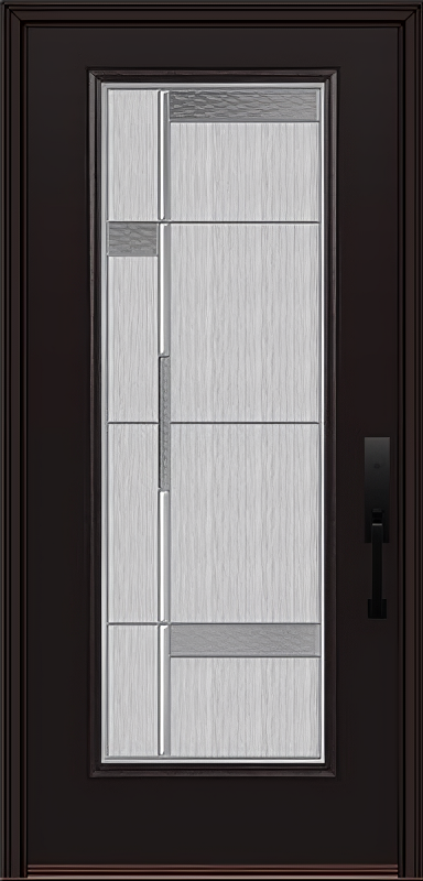 ProVia Legacy Single Entry Door 460 Style Manhattan Decorative Glass with Zinc Caming and Low-E - Doors and Beyond