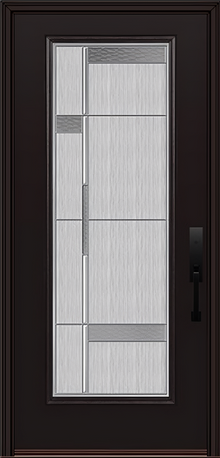 ProVia Legacy Single Entry Door 460 Style Manhattan Decorative Glass with Zinc Caming and Low-E - Doors and Beyond