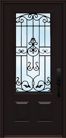 ProVia Legacy Single Entry Door 440 Style Barcelona Decorative Glass Clear Glass and Low E Glass - Doors and Beyond