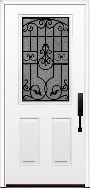 ProVia Legacy Single Entry Door 430 Style Barcelona Decorative Glass With Gluechip Privacy Glass - Doors and Beyond