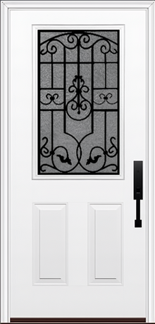 ProVia Legacy Single Entry Door 430 Style Barcelona Decorative Glass With Gluechip Privacy Glass - Doors and Beyond