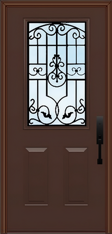 ProVia Legacy Single Entry Door 430 Style Barcelona Decorative Glass Clear Glass and Low E Glass - Doors and Beyond