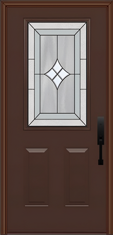 ProVia Legacy Single Entry Door 430 Style Aria Decorative Glass with Patina Caming and Low-E - Doors and Beyond