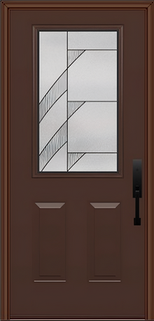 ProVia Legacy Single Entry Door 430 Style Tidal Decorative Glass with Patina Caming and Low-E - Doors and Beyond
