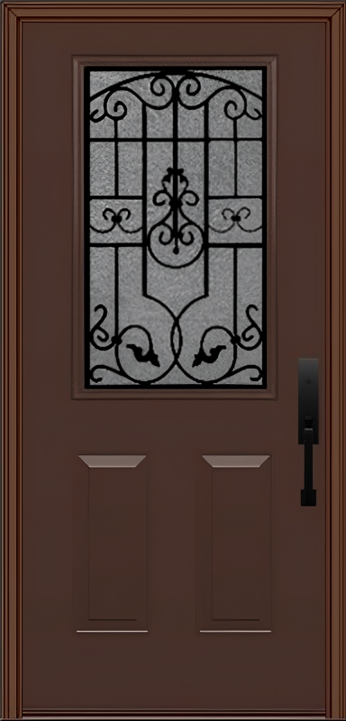ProVia Legacy Single Entry Door 430 Style Barcelona Decorative Glass With Gluechip Privacy Glass - Doors and Beyond