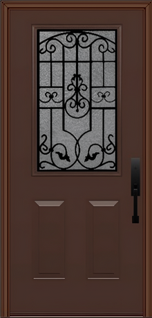 ProVia Legacy Single Entry Door 430 Style Barcelona Decorative Glass With Gluechip Privacy Glass - Doors and Beyond