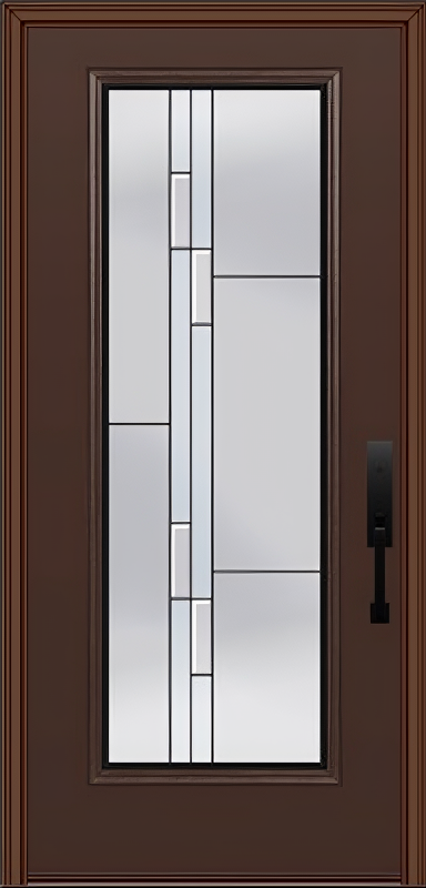 ProVia Legacy Single Entry Door 460 Style Genesis Decorative Glass with Black Caming and Low-E - Doors and Beyond