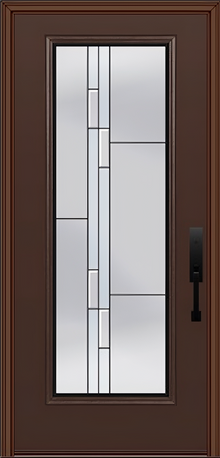 ProVia Legacy Single Entry Door 460 Style Genesis Decorative Glass with Black Caming and Low-E - Doors and Beyond