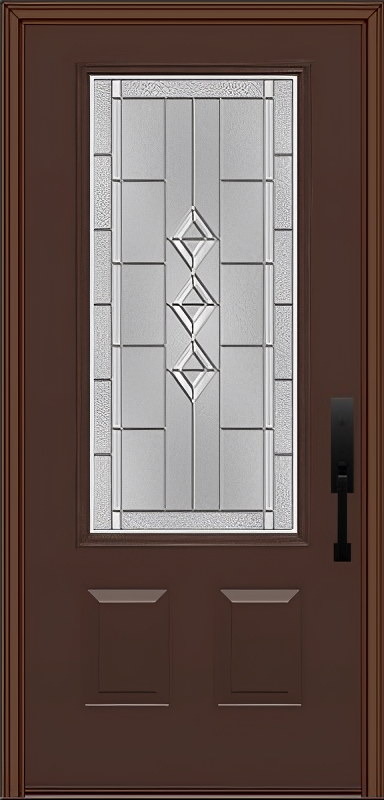 ProVia Legacy Single Entry Door 440 Style Gemstone Decorative Glass with Zinc Caming and Low-E - Doors and Beyond