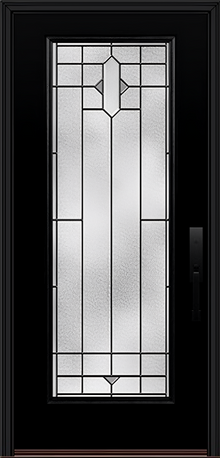 ProVia Legacy Single Entry Door 460 Style Brookhaven Decorative Glass with Patina Caming and Low-E - Doors and Beyond