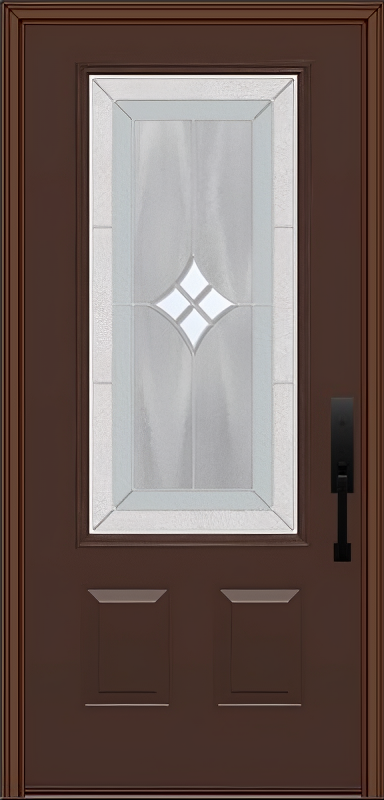 ProVia Legacy Single Entry Door 440 Style Aria Decorative Glass with Zinc Caming and Low-E - Doors and Beyond
