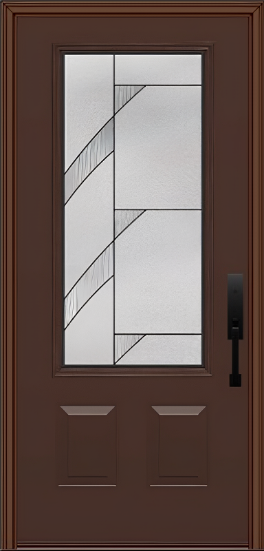 ProVia Legacy Single Entry Door 440 Style Tidal Decorative Glass with Patina Caming and Low-E - Doors and Beyond