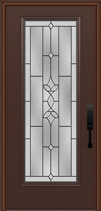 ProVia Legacy Single Entry Door 460 Style Esmond Decorative Glass with Patina Caming and Low-E - Doors and Beyond