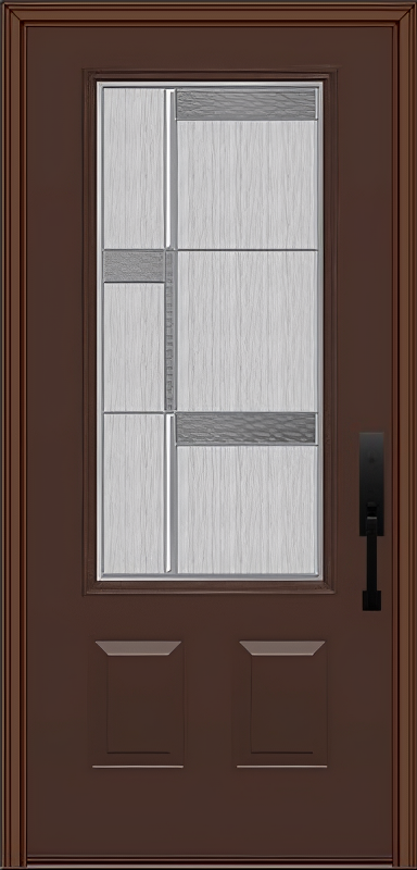 ProVia Legacy Single Entry Door 440 Style Manhattan Decorative Glass with Zinc Caming and Low-E - Doors and Beyond