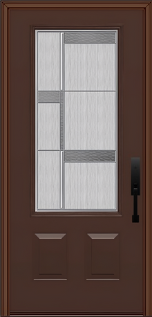 ProVia Legacy Single Entry Door 440 Style Manhattan Decorative Glass with Zinc Caming and Low-E - Doors and Beyond