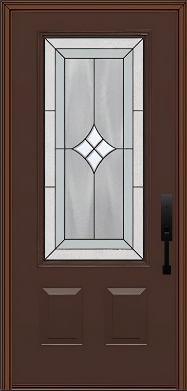 ProVia Legacy Single Entry Door 440 Style Aria Decorative Glass with Patina Caming and Low-E - Doors and Beyond