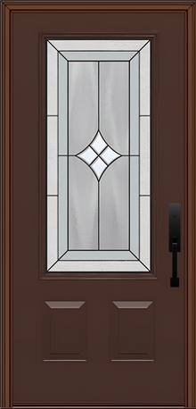 ProVia Legacy Single Entry Door 440 Style Aria Decorative Glass with Patina Caming and Low-E - Doors and Beyond