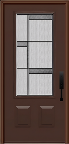 ProVia Legacy Single Entry Door 440 Style Manhattan Decorative Glass with Patina Caming and Low-E - Doors and Beyond