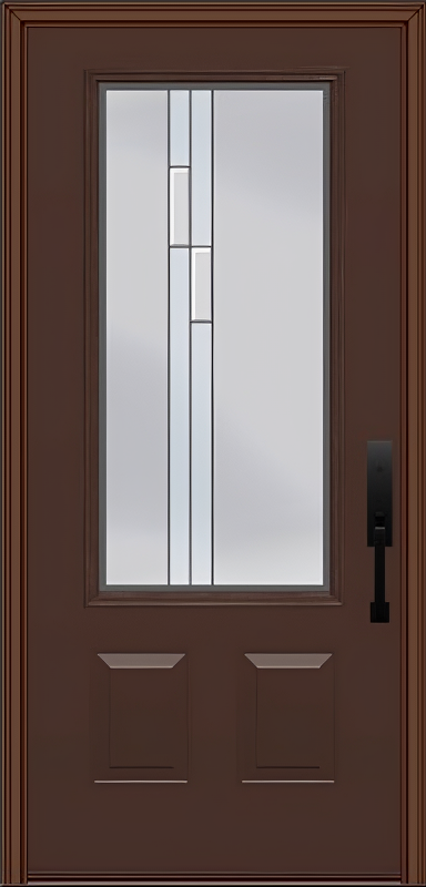 ProVia Legacy Single Entry Door 440 Style Genesis Decorative Glass with Silver Caming and Low-E - Doors and Beyond