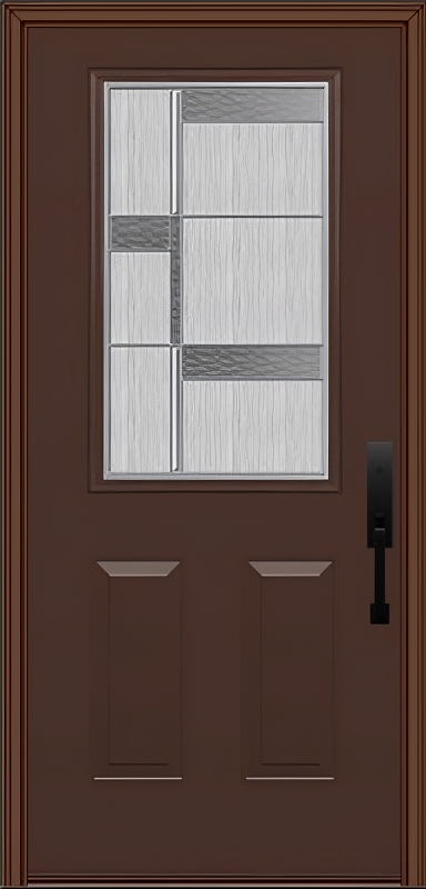 ProVia Legacy Single Entry Door 430 Style Manhattan Decorative Glass with Zinc Caming and Low-E - Doors and Beyond