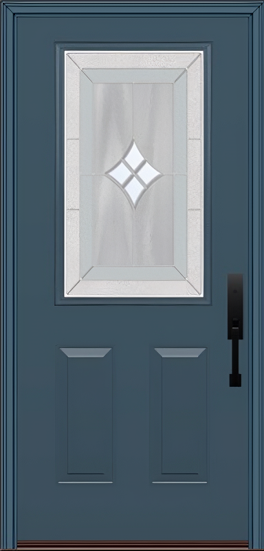 ProVia Legacy Single Entry Door 430 Style Aria Decorative Glass with Zinc Caming and Low-E - Doors and Beyond
