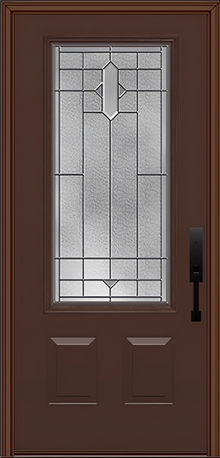 ProVia Legacy Single Entry Door 440 Style Brookhaven Decorative Glass with Zinc Caming and Low-E - Doors and Beyond